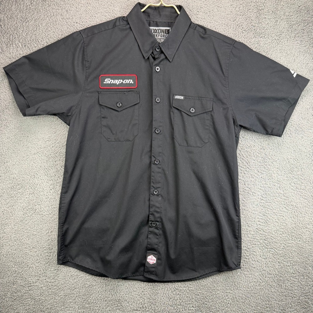 Dixxon Workforce Snap-On Tools Black Short Sleeve Work Shirt Mens Large 12503